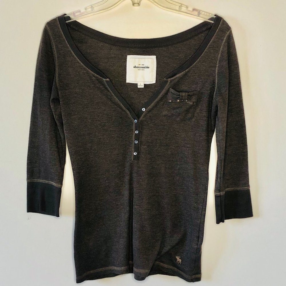 Abercrombie Distressed Loose Botton Down Blouse